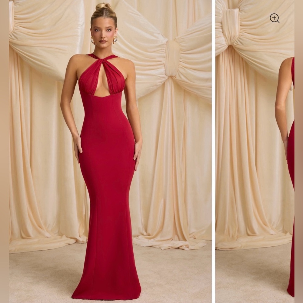 ‘Xanthia’ Oh Polly Red Backless Dress